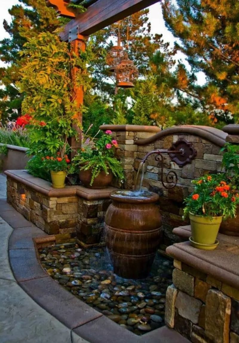 Corner wall fountains