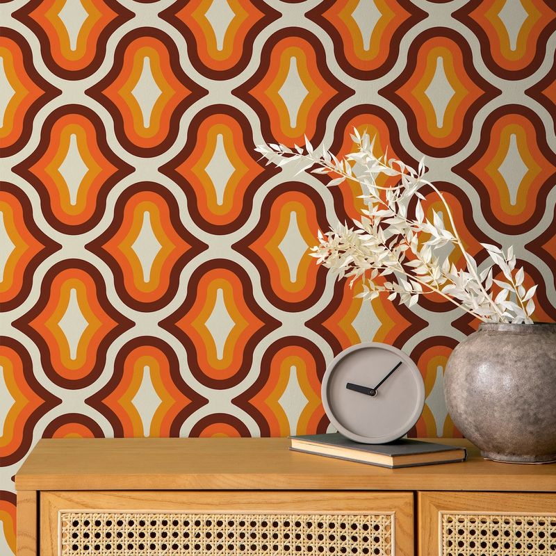 Wallpapered Kitchen Walls