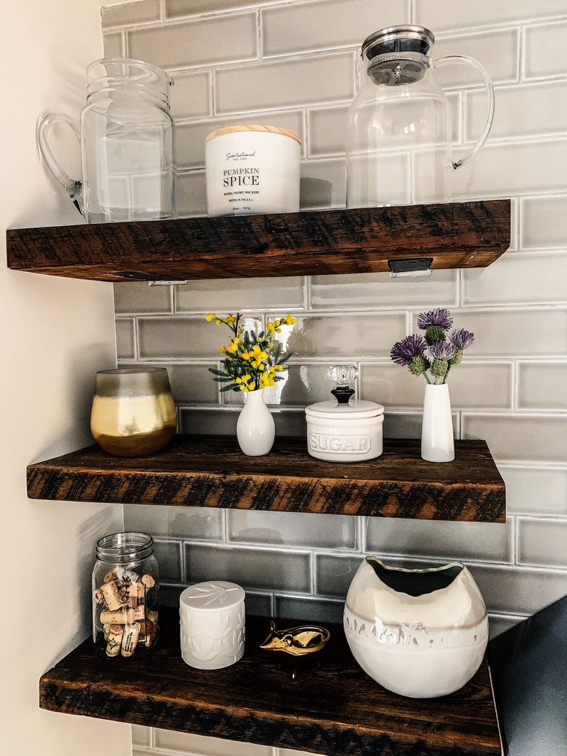 Farmhouse-Style Open Shelving
