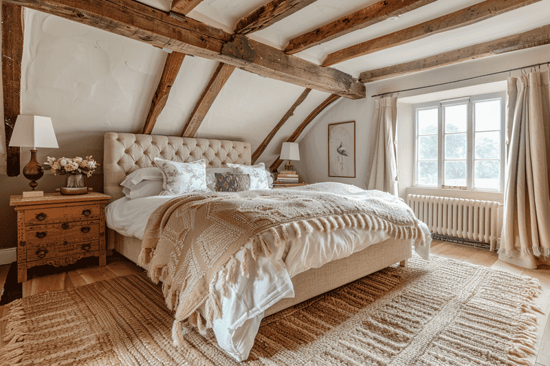 Exposed Beam Bedroom Retreat