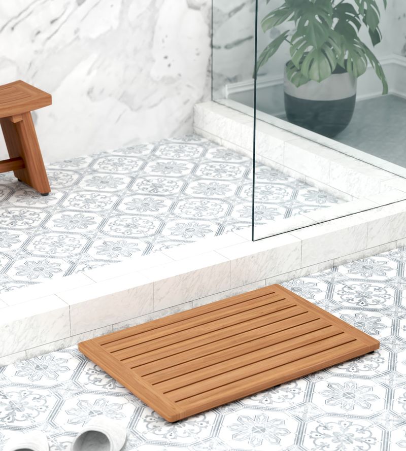 Add A Wooden Bath Mat