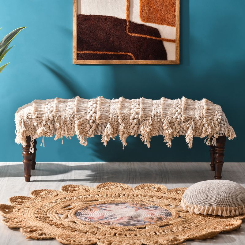 Fringe Throws Draped Over Entry Seating