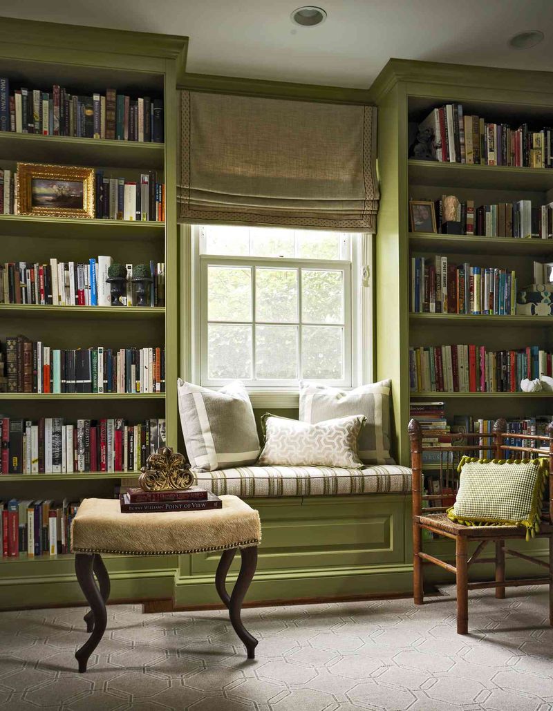 Lime Green Bookshelf Display