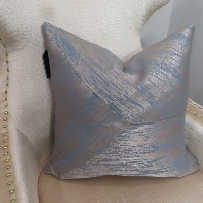 Light Blue Throw Pillows With Silver Accents