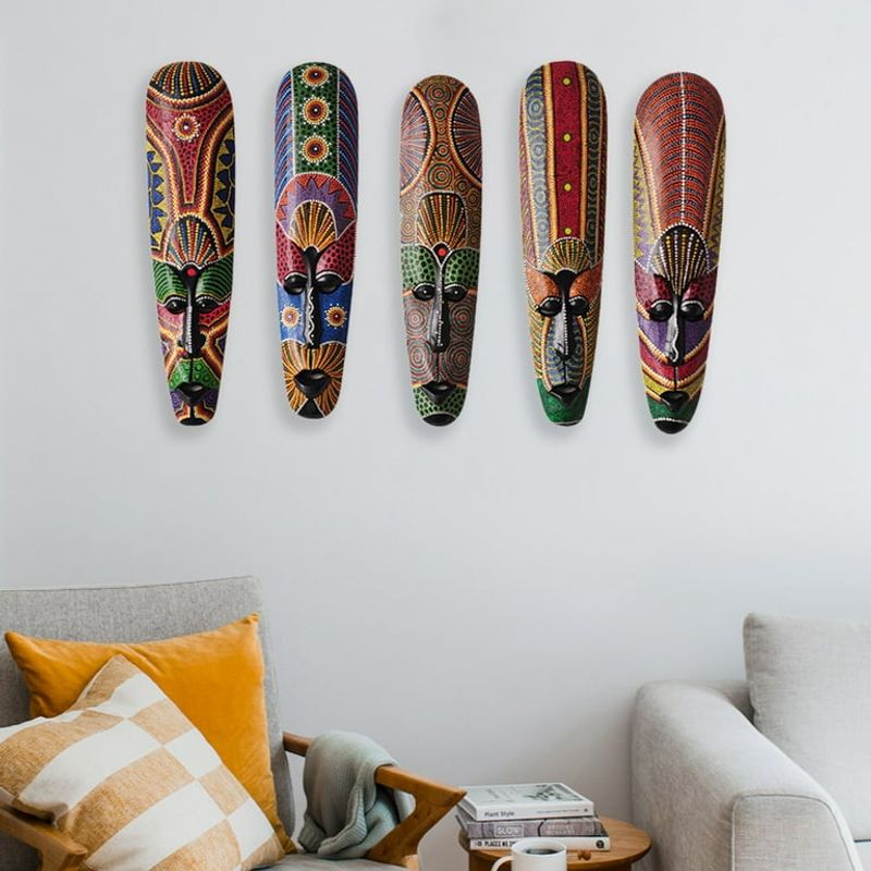 Wooden Masks As Focal Points