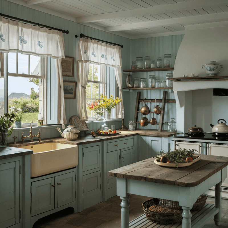 Vintage Coastal Cottage Kitchen