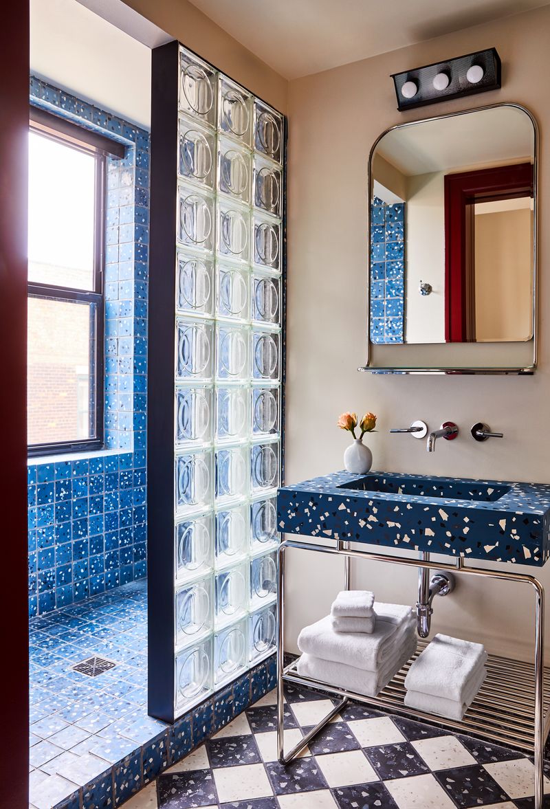 Glass Block Walls Show Their Age