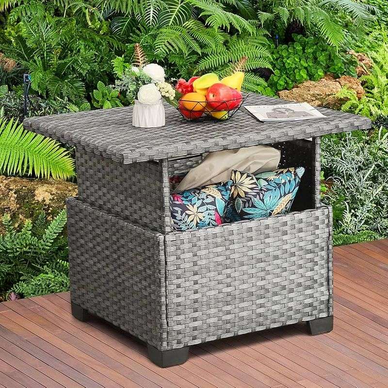 Side Table Storage With Lift-Top Surfaces