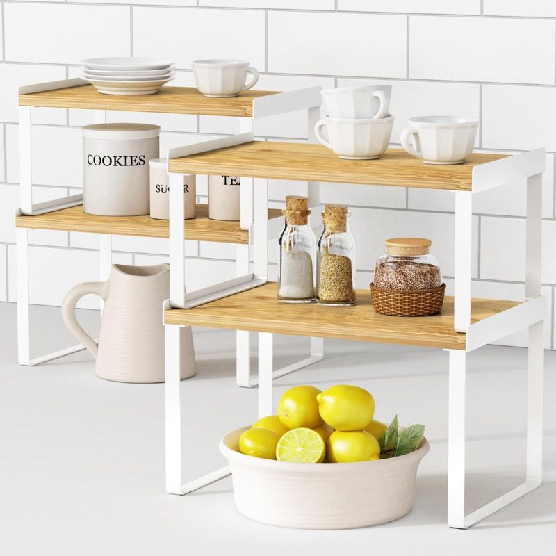 Tiered Shelf Organizers Maximize Vertical Space