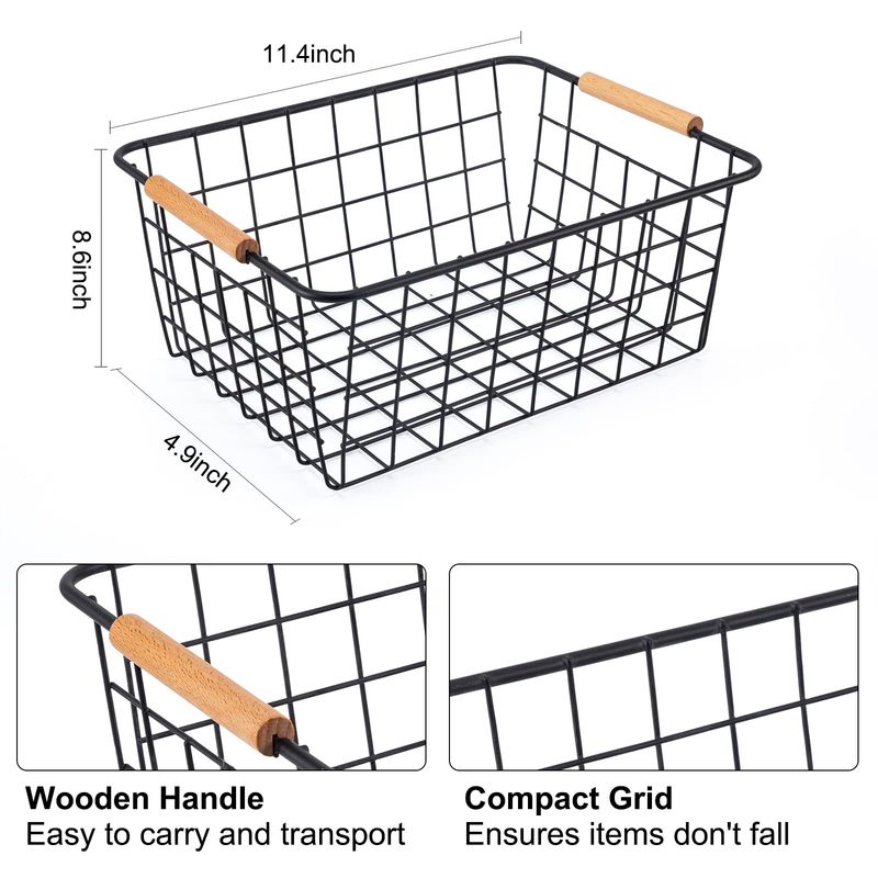 Open wire baskets for small items