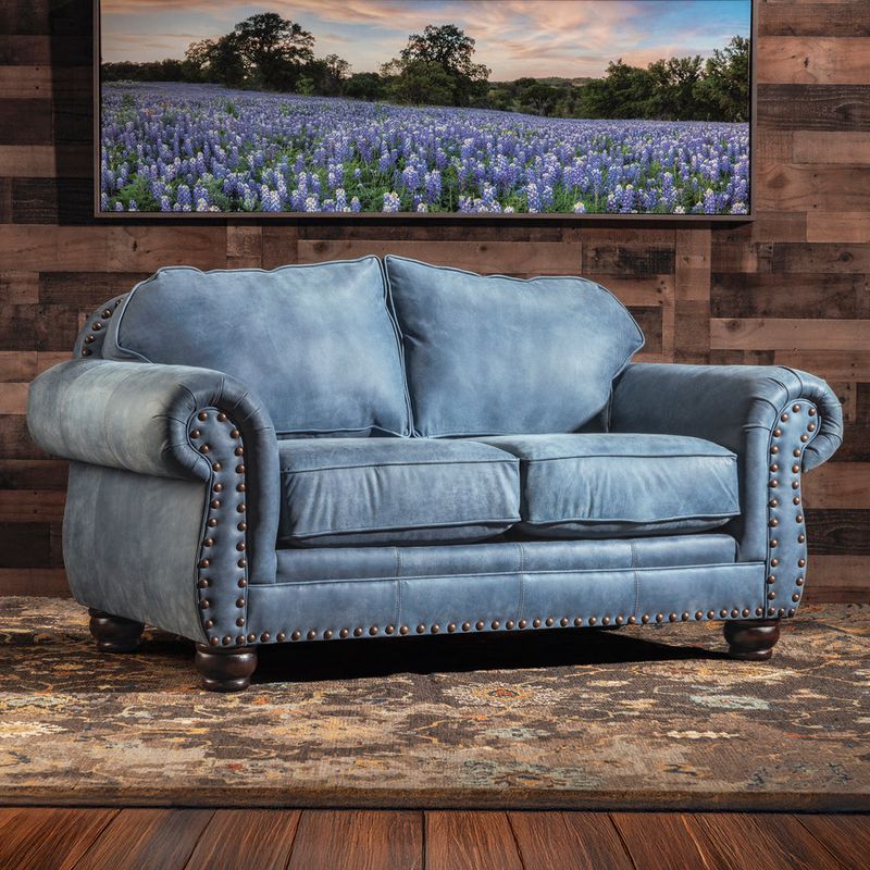 Use denim slipcovers for a relaxed, Western touch