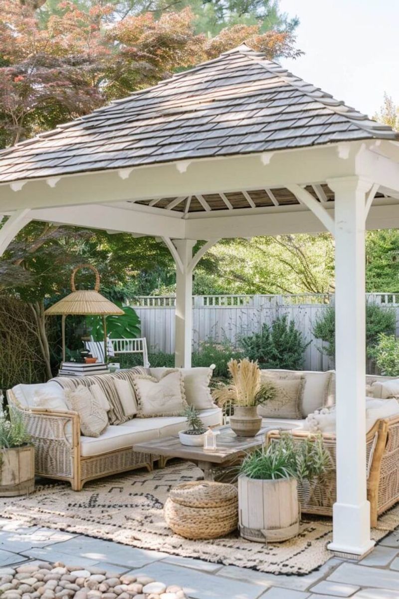 Lay Down an Outdoor Rug for Extra Coziness