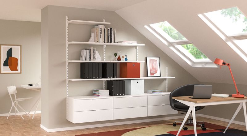 Install Floating Shelves Along The Angle