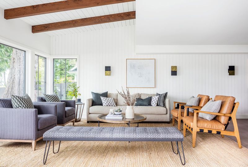 Ultrasuede And Grasscloth For Minimalist Rooms