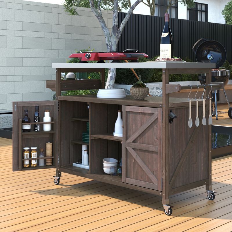 Rolling Cart Stations For Grilling And Entertainment