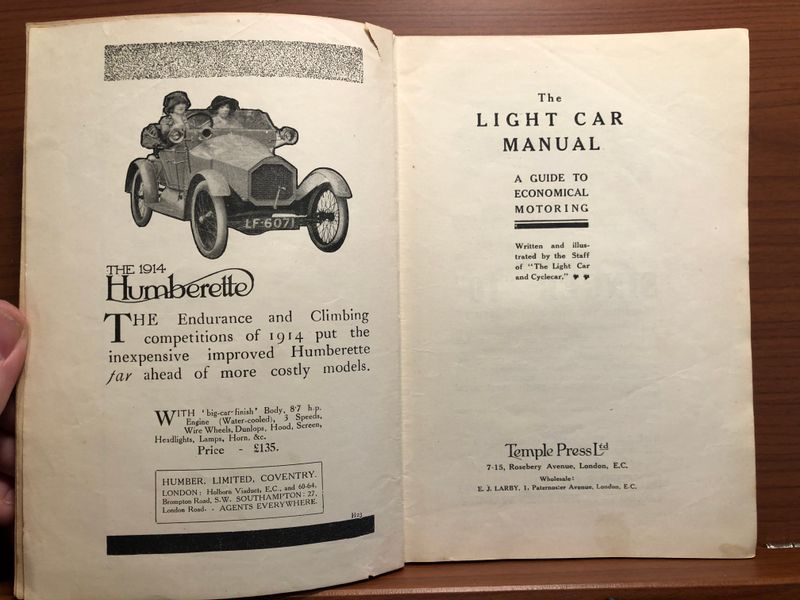 First Edition Car Manuals