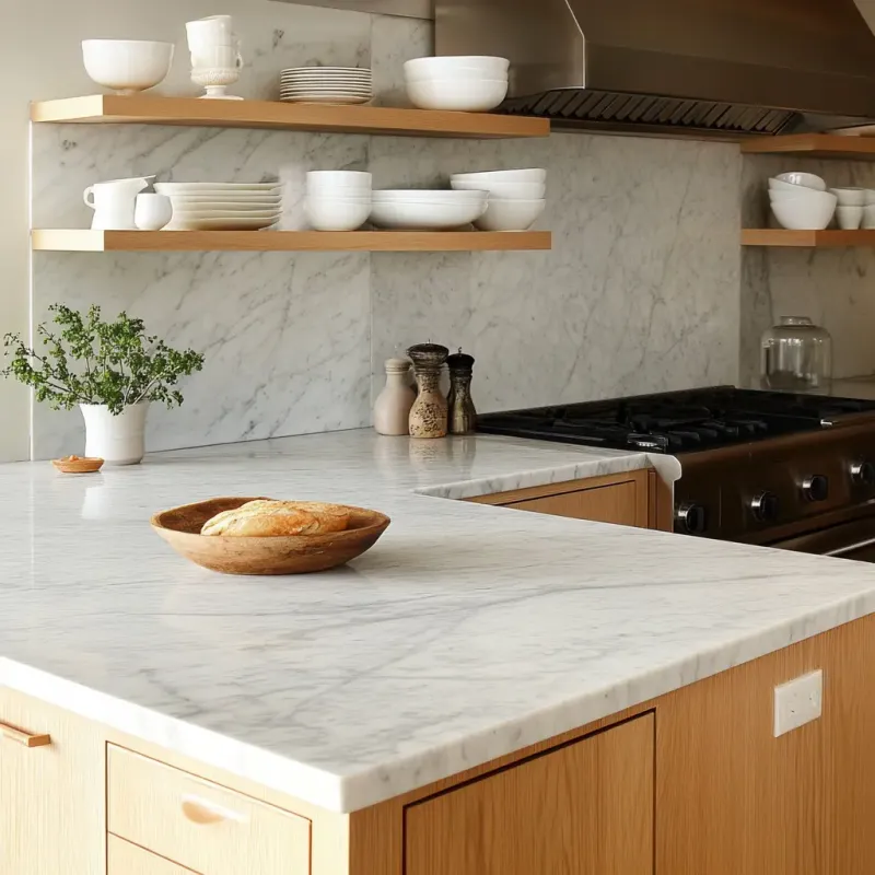 Marble Countertops Embrace Natural Imperfection