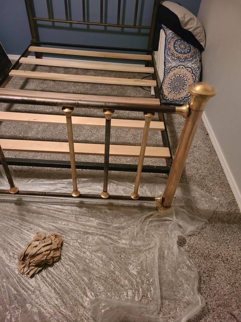 Ornate Brass Beds With Tarnish And Corrosion