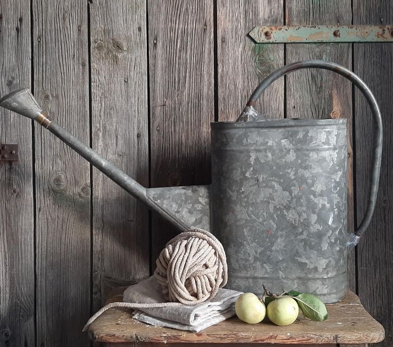 Old Watering Cans With Patina