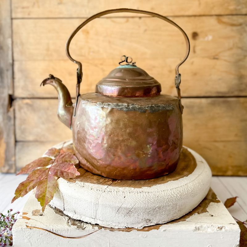 Patinaed Copper Kettle
