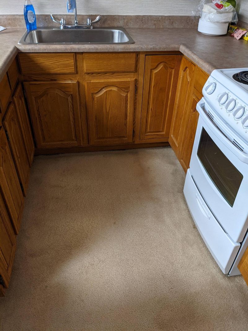 Carpeted kitchen floors