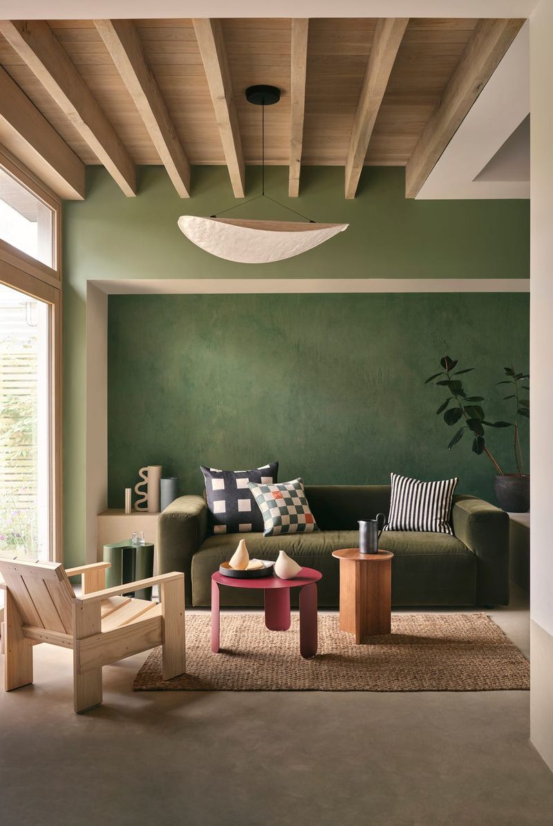 Forest Green And Natural Wood Tones
