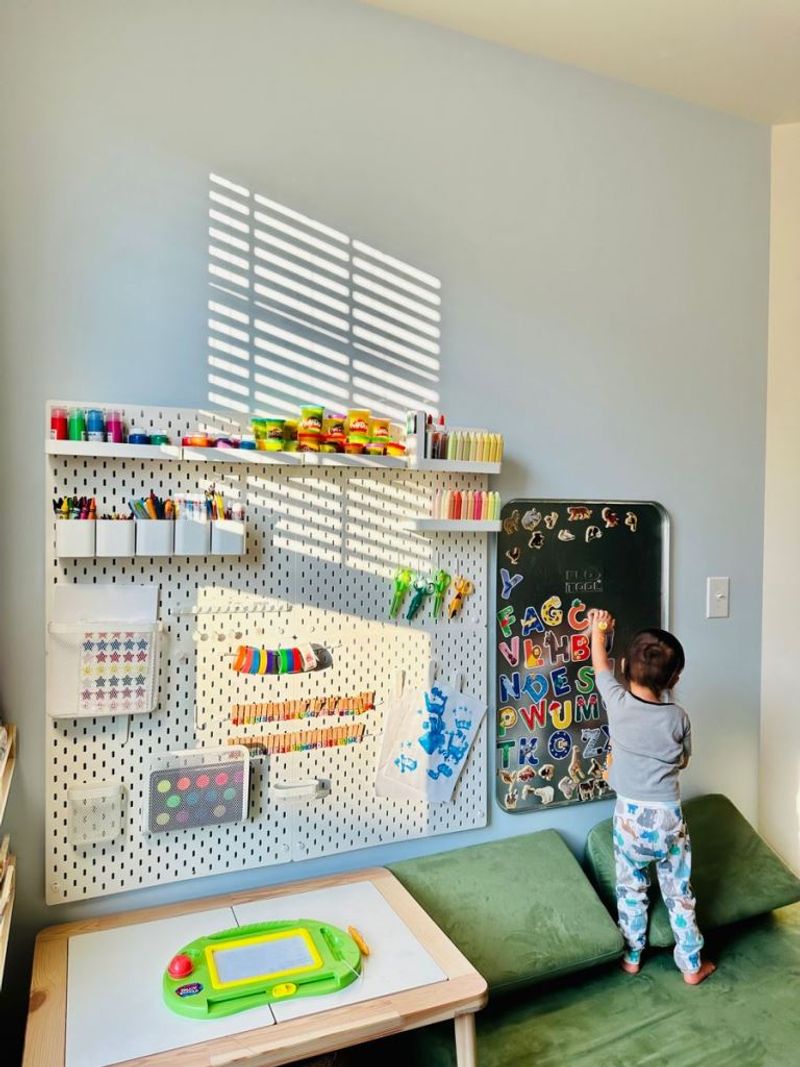 Pegboard Wall For Hanging Organization