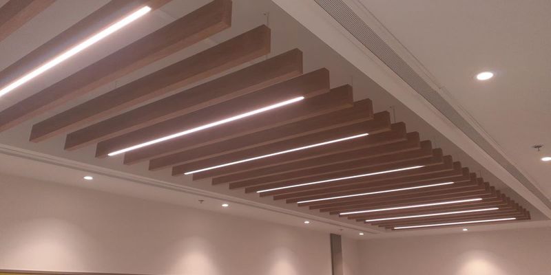 Exposed Beams with Integrated Lighting
