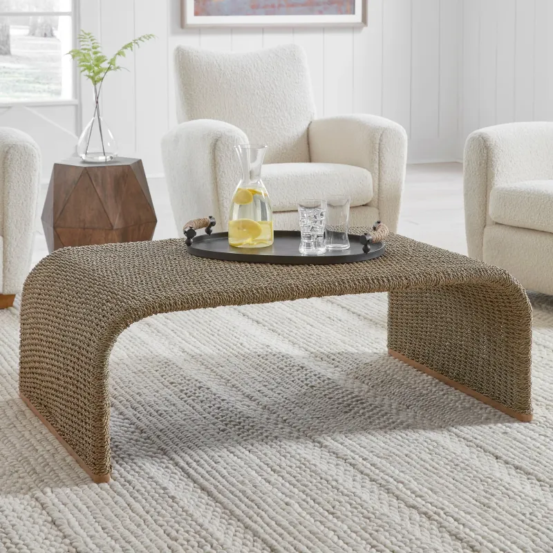 Woven Wicker Coffee Table