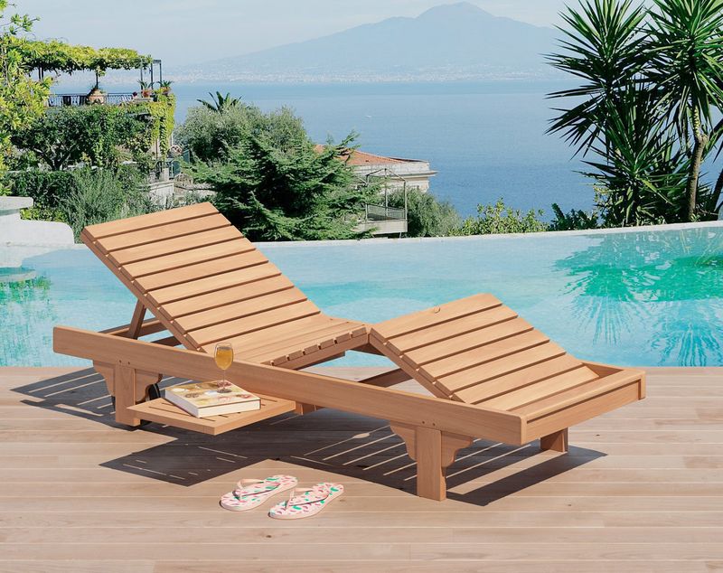Teak Wood Classic Lounger
