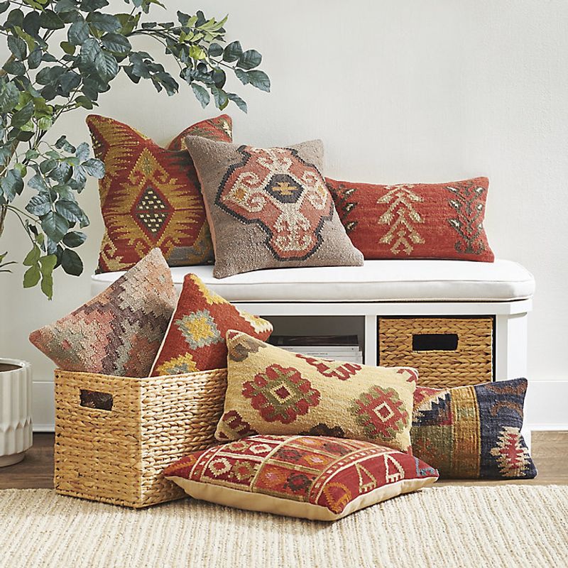 Kilim pillows and poufs