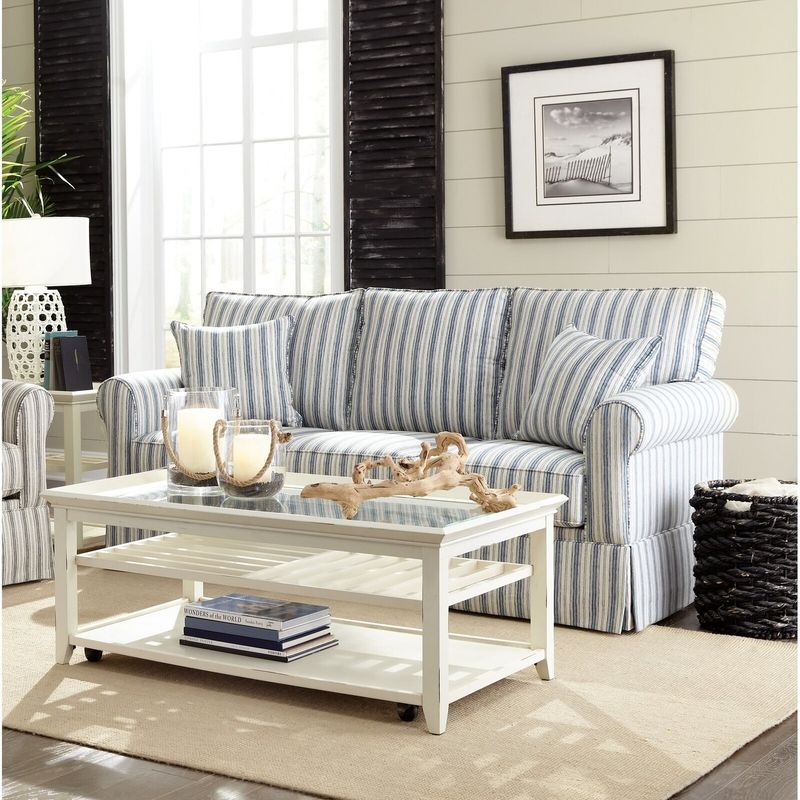 Denim and White Casual Stripe Sofa