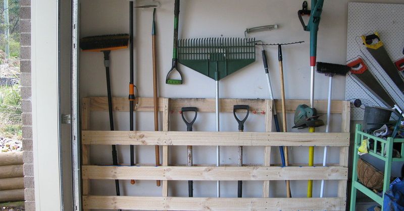 Repurposed Pallet Tool Rack