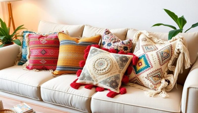 Incorporate Colorful Throw Pillows