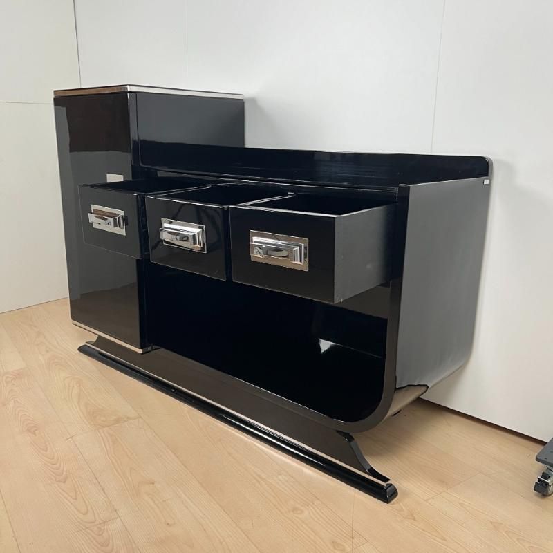 Lacquered Sideboard with Geometric Detailing