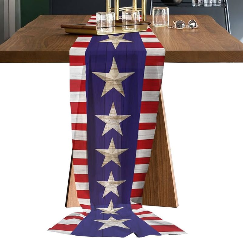 Star-Spangled Table Runner with Fringe