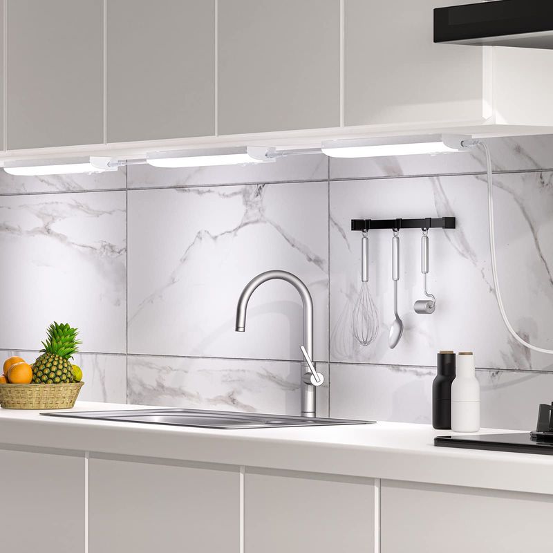 Ample task lighting under cabinets