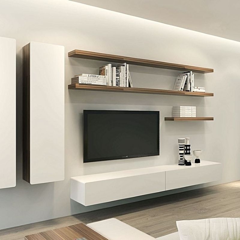 Install Floating Shelves Around The TV