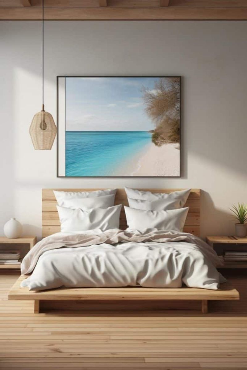 Pale Wood Platform Beds