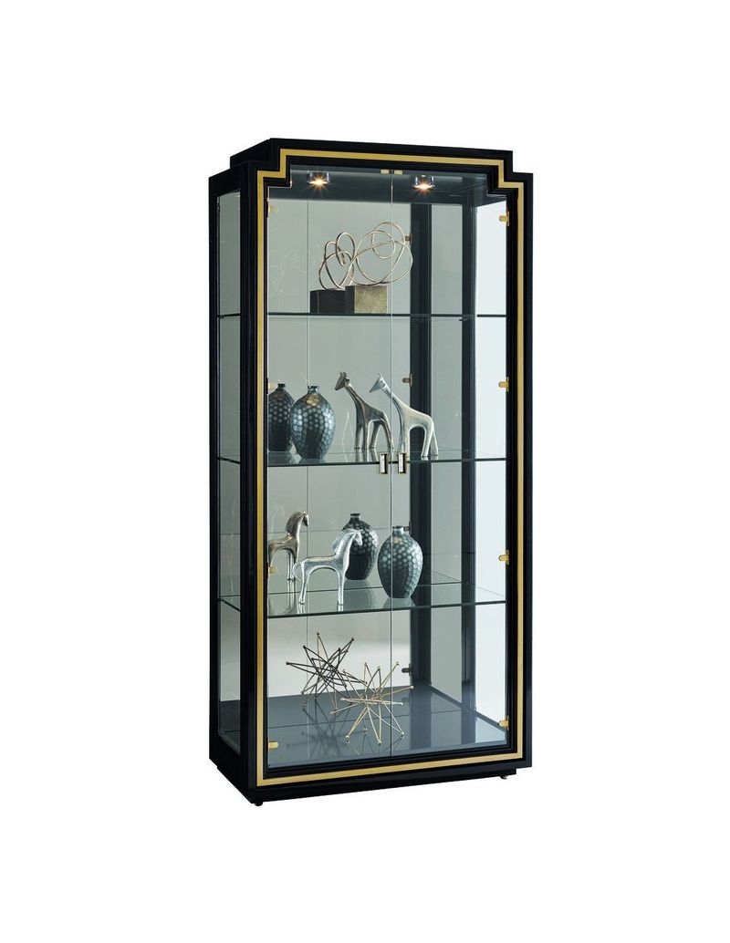 Fluted Glass Cabinet for Displaying Crystal