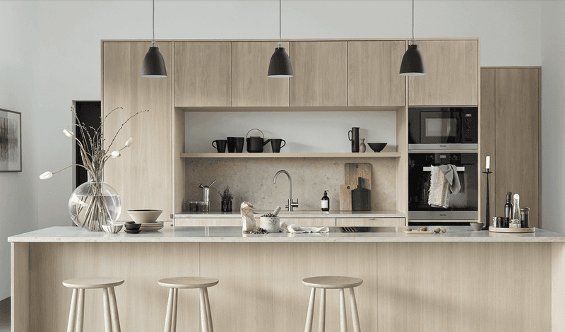 Bleached Wood Cabinets
