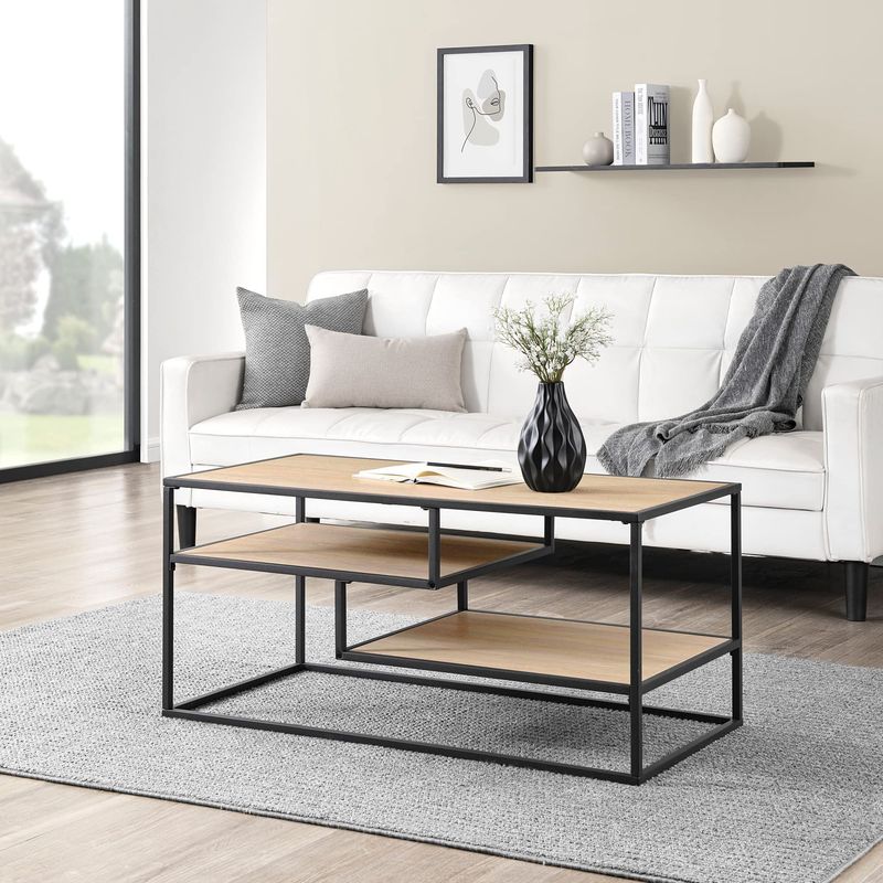 Airy Metal and Wood Side Tables