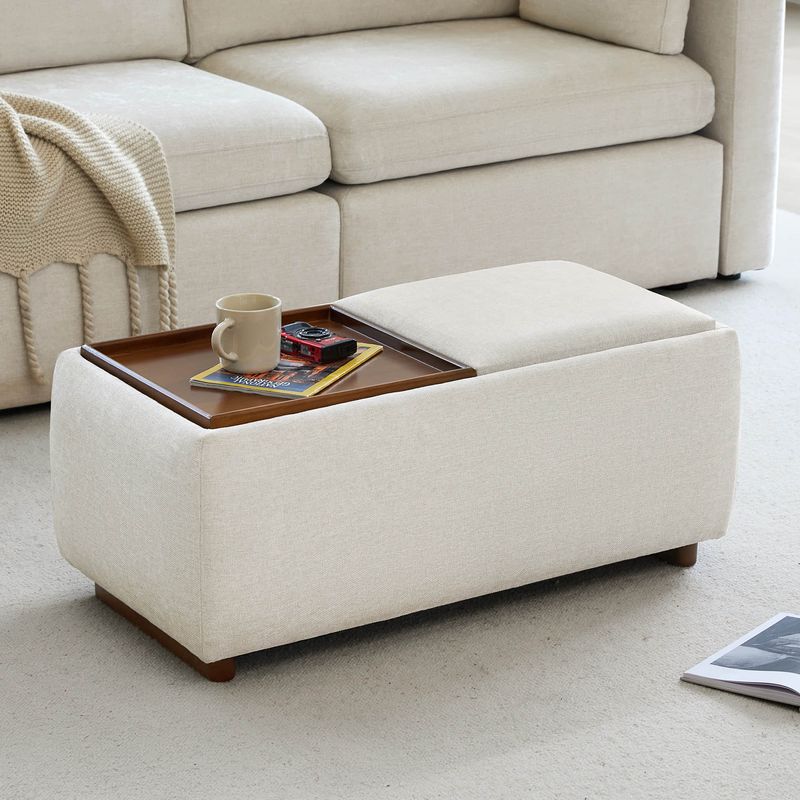 Winsome Wood Tray Top Storage Ottoman