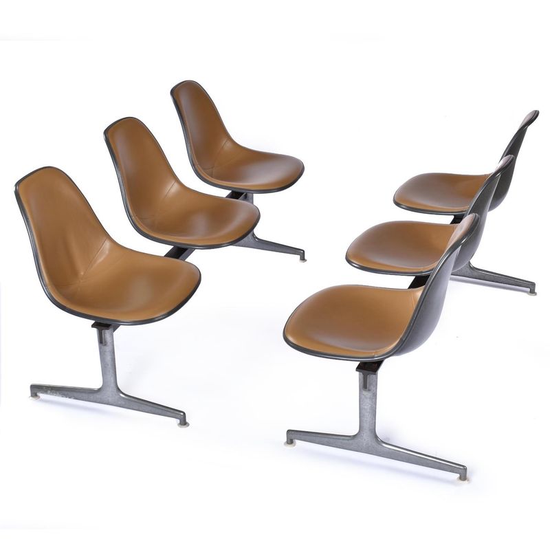 Eames Shell Chairs with Slipcovered Armchairs