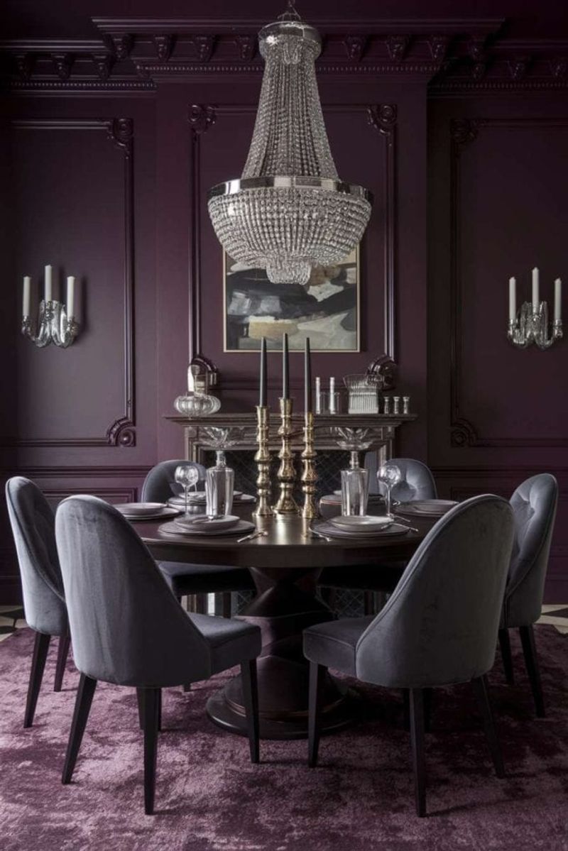Plum-Toned Dining Room