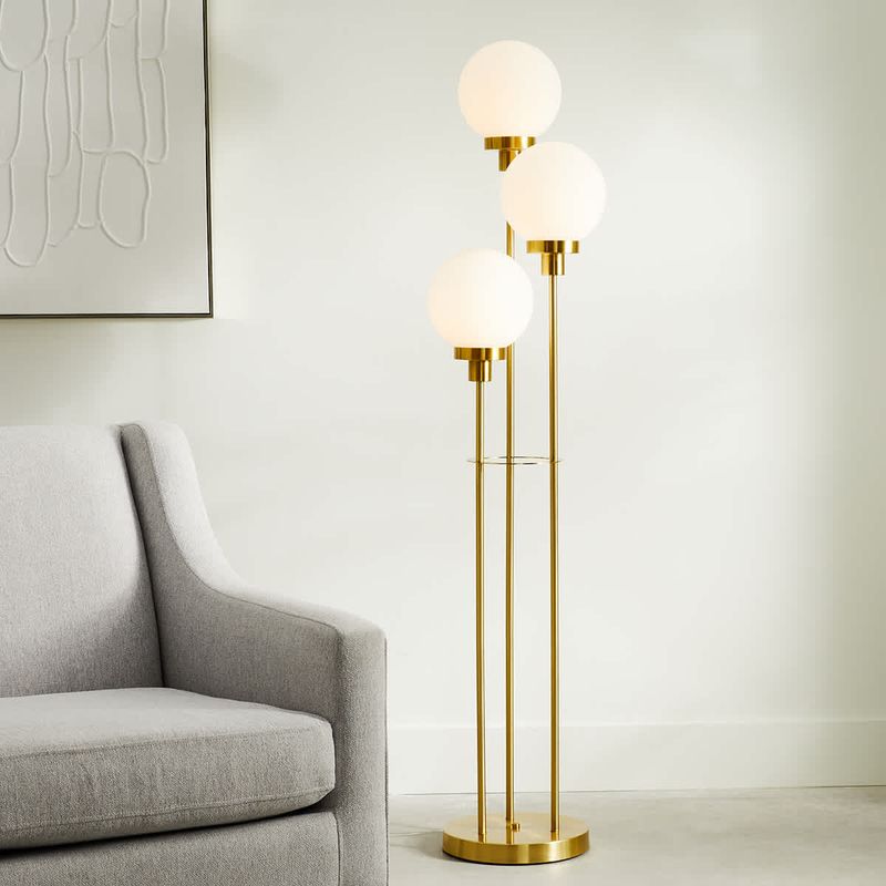 Sculptural Floor Lamp with Frosted Glass