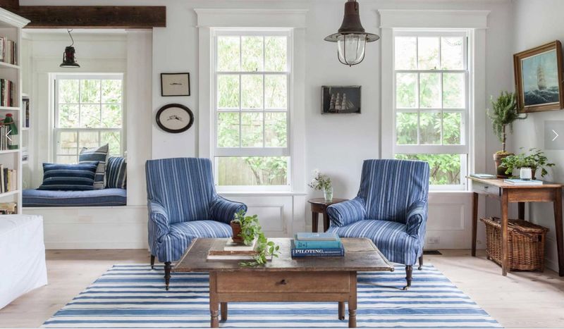 White Walls with Blue Accent Chair