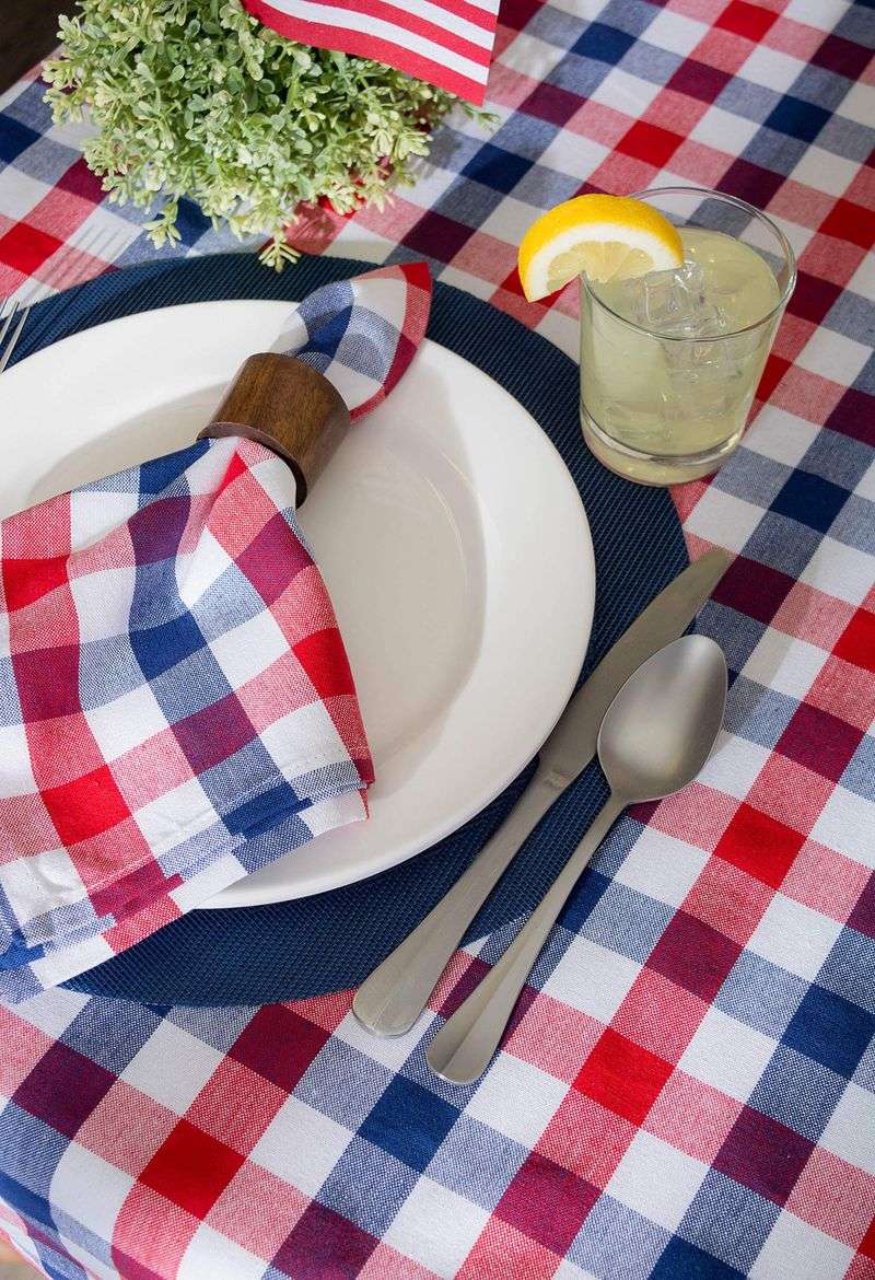 Red and White Gingham Tablecloth