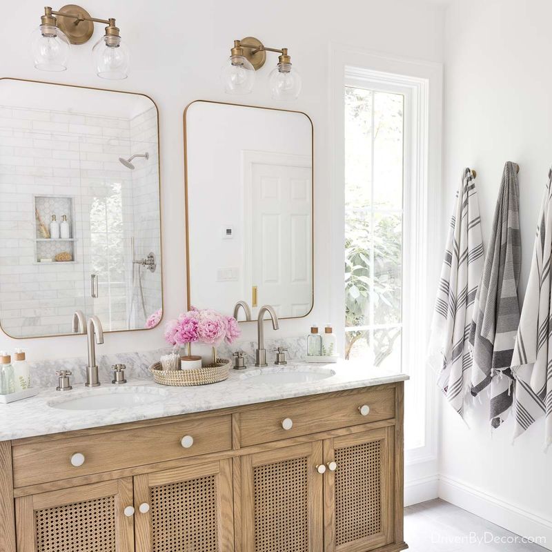 Large Mirror Replaces Small Medicine Cabinet