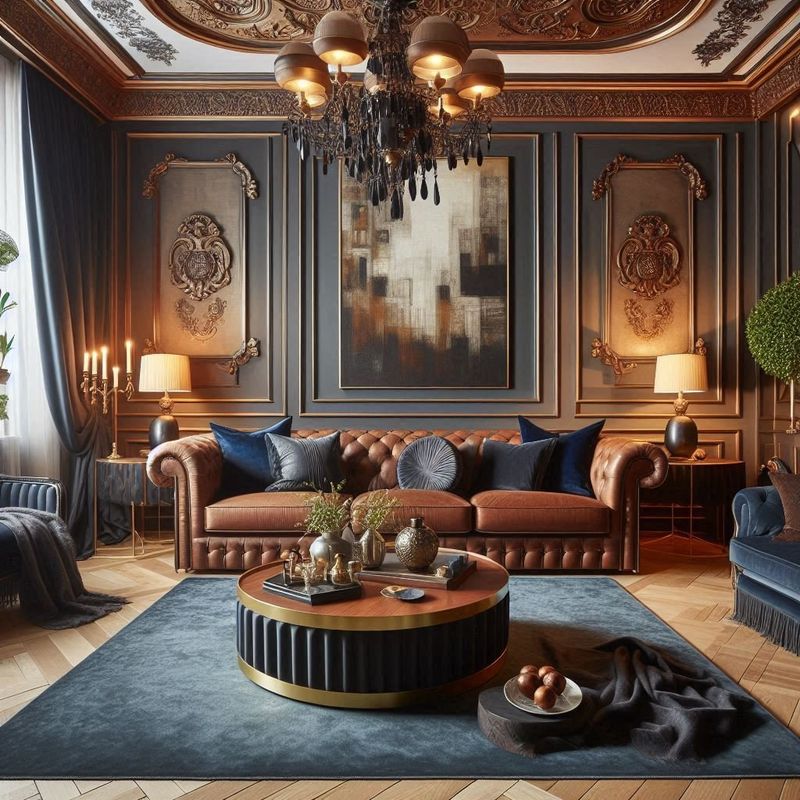 Brown and Dusty Blue